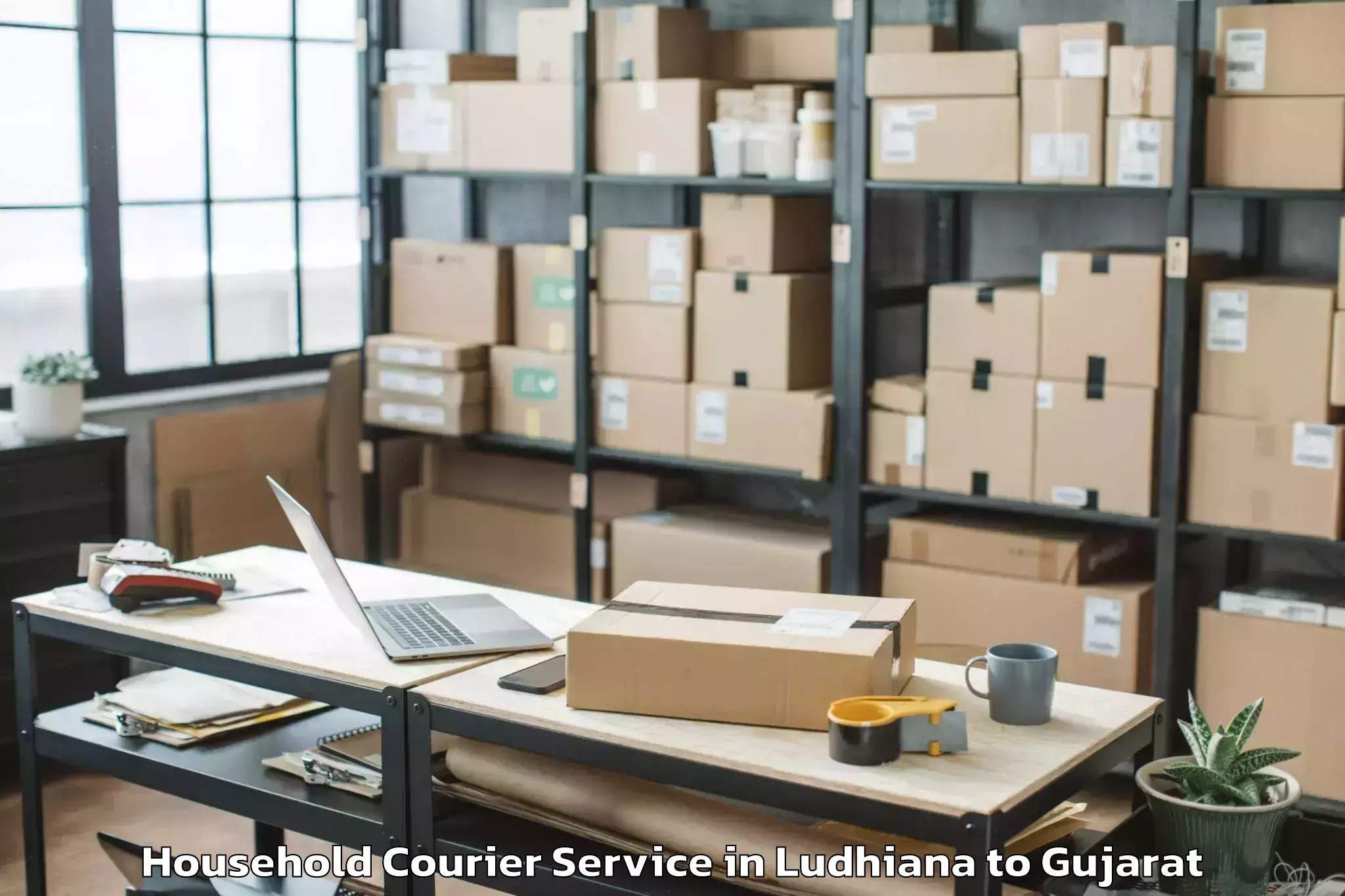 Get Ludhiana to Khambhaliya Household Courier